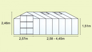 Greenhouse URANUS 6700 üveg 3 mm ezüst