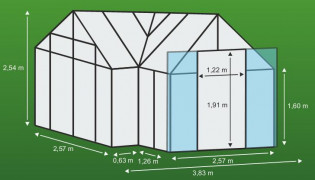 SIRIUS Greenhouse üveg 3 mm zöld