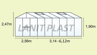 Greenhouse VITAVIA ZEUS 8100 PC 6 + 10 mm-es