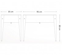 Növekvő asztal ezüst 100x40x84 cm