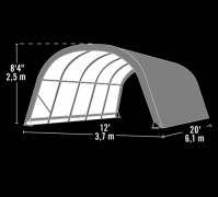 Shelter lovaknak Hadar 370x610x250cm 22,6m²