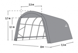 Shelter kerek keret garázs 58 m²