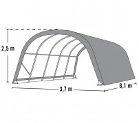 Shelter lovaknak Hadar 370x610x250cm 22,6m²