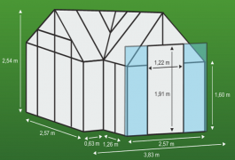 Greenhouse Sirius 295 x 214 cm-es ezüst