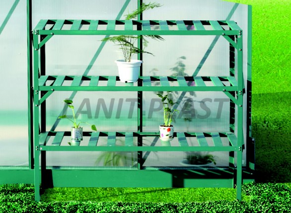 AL LANITPLAST Polc 126x50 cm třípolicový zöld