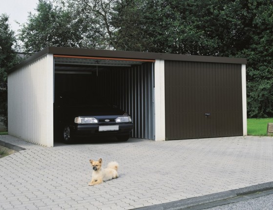 Dupla garázs két autó gipsz és lapos tető SIEBAU GmbH 594x596 cm